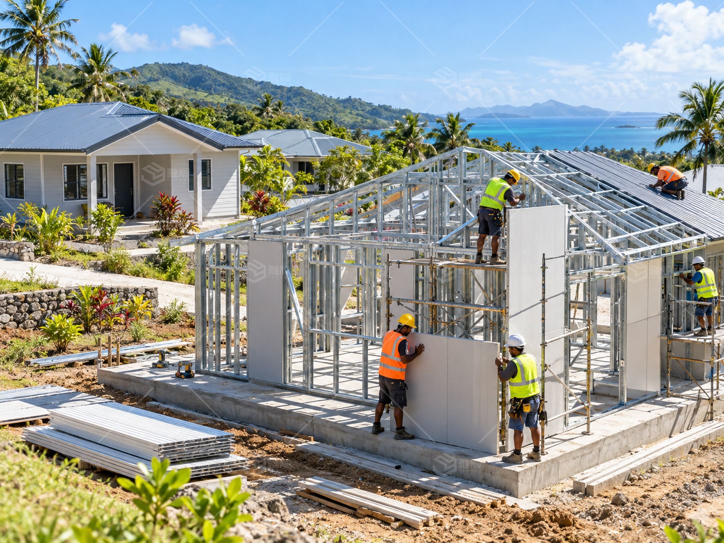 斐济Davuilevu轻钢住宅项目：雅顺轻钢YSHUN从工厂生产到现场施工的交付实践